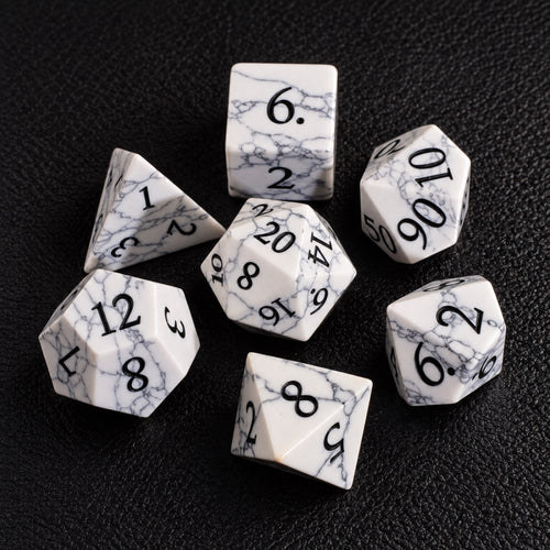 Winter Web Curse-Gemstone Dice Set – complete seven-piece set
