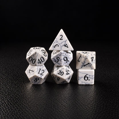 Winter Web Curse-Gemstone Dice Set – standing polyhedral set