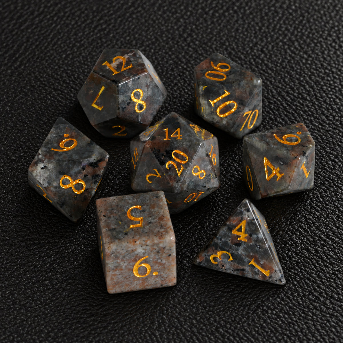 Infernal Flame Pact-Gemstone Dice Set – complete seven-piece set