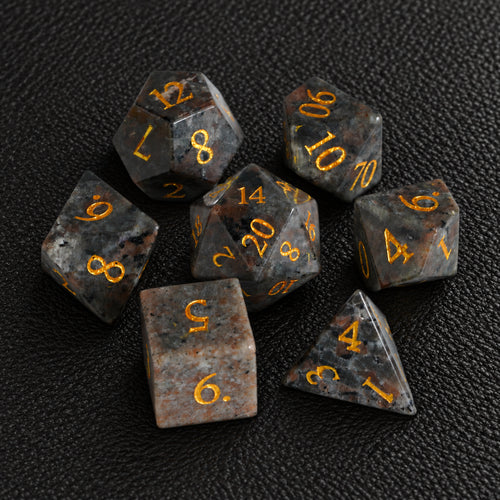 Infernal Flame Pact-Gemstone Dice Set – complete seven-piece set