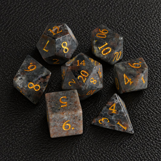 Infernal Flame Pact-Gemstone Dice Set – complete seven-piece set