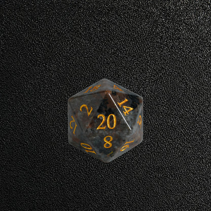 Infernal Flame Pact-Gemstone Dice Set – D20 close-up