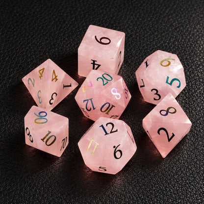 Faerie Bloom Charm-Gemstone Dice Set – complete seven-piece set