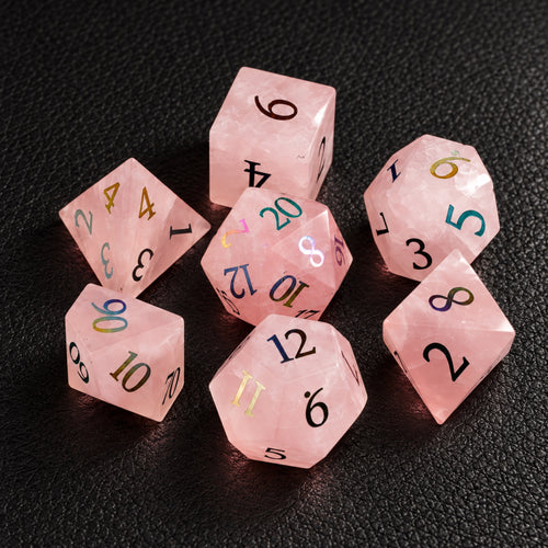 Faerie Bloom Charm-Gemstone Dice Set – complete seven-piece set