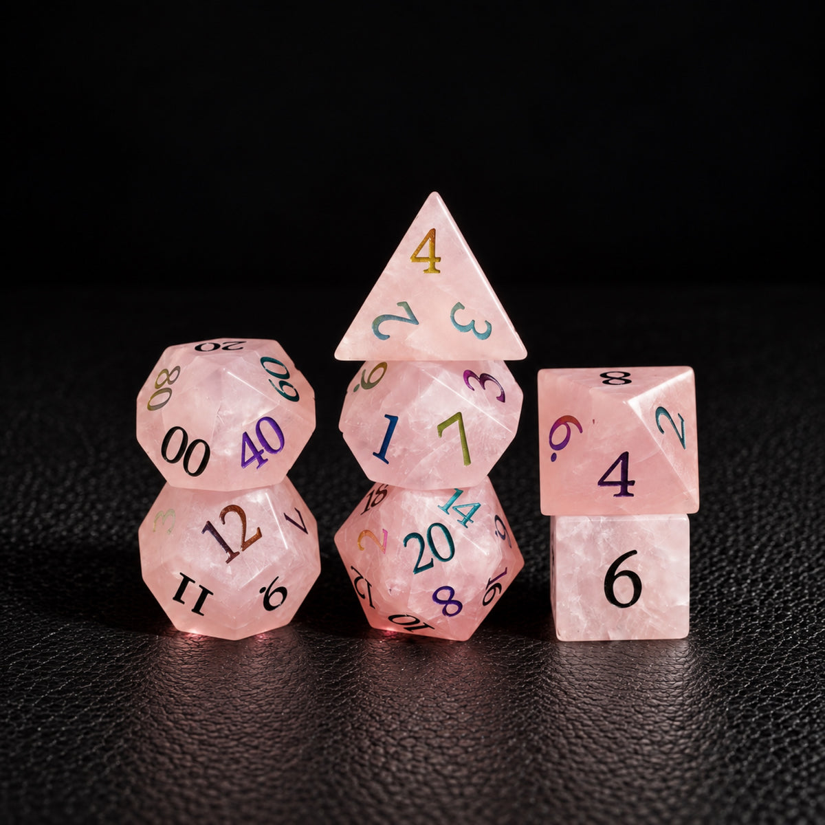 Faerie Bloom Charm-Gemstone Dice Set – standing polyhedral set