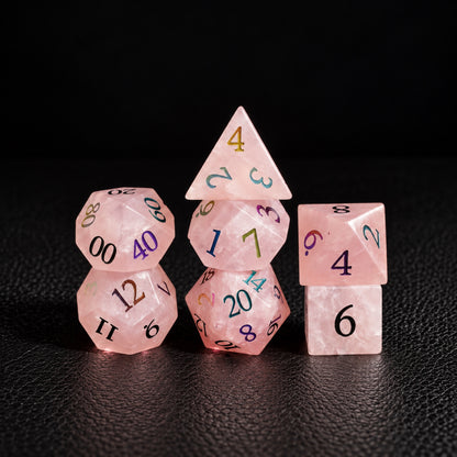 Faerie Bloom Charm-Gemstone Dice Set – standing polyhedral set