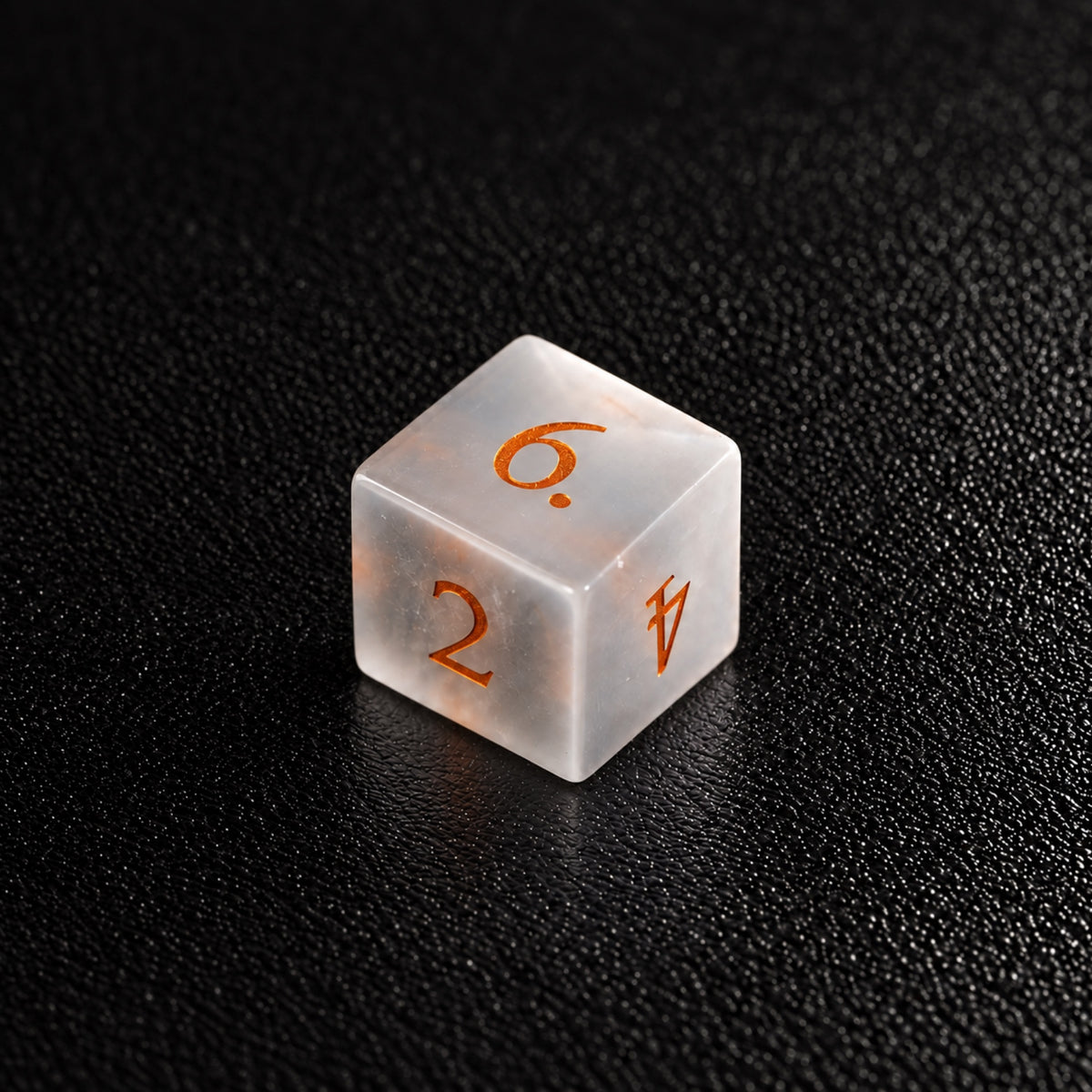 Moonlit Fey Eye-Gemstone Dice Set – D6 close-up