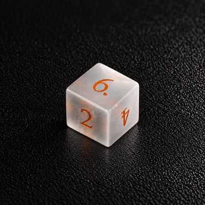 Moonlit Fey Eye-Gemstone Dice Set – D6 close-up