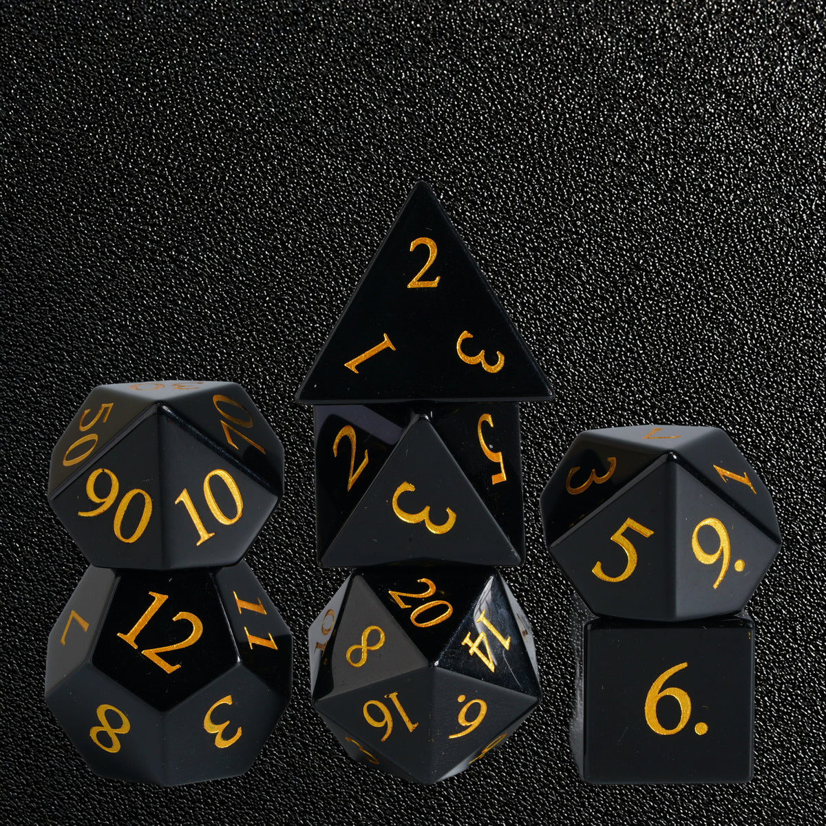 Nightfall Shadow Pact-Gemstone Dice Set – standing polyhedral set