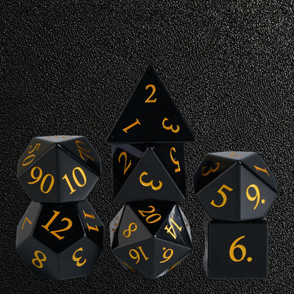 Nightfall Shadow Pact-Gemstone Dice Set – standing polyhedral set