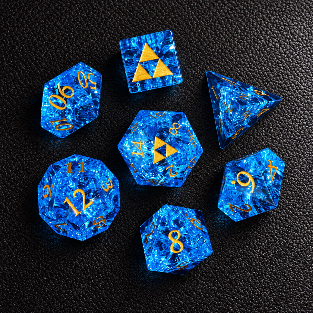 Tempest Arcane Shard-Gemstone Dice Set – complete seven-piece set