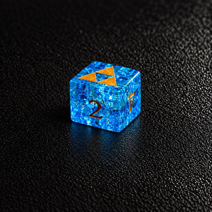 Tempest Arcane Shard-Gemstone Dice Set – D6 close-up