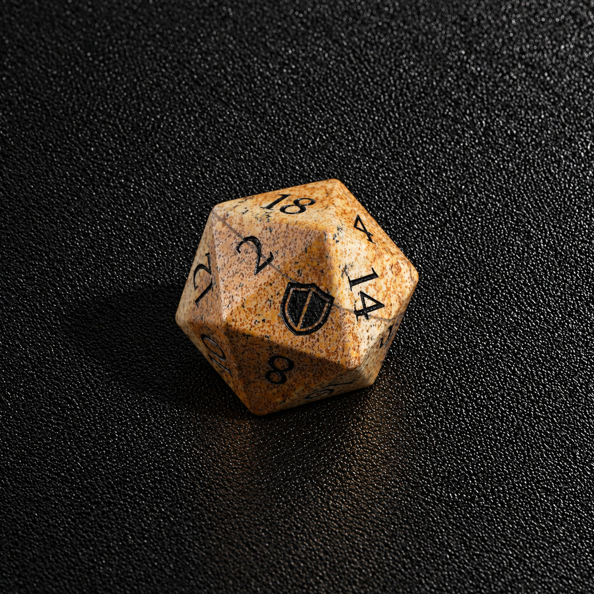 Ancient Map Relic-Gemstone Dice Set – D20 close-up