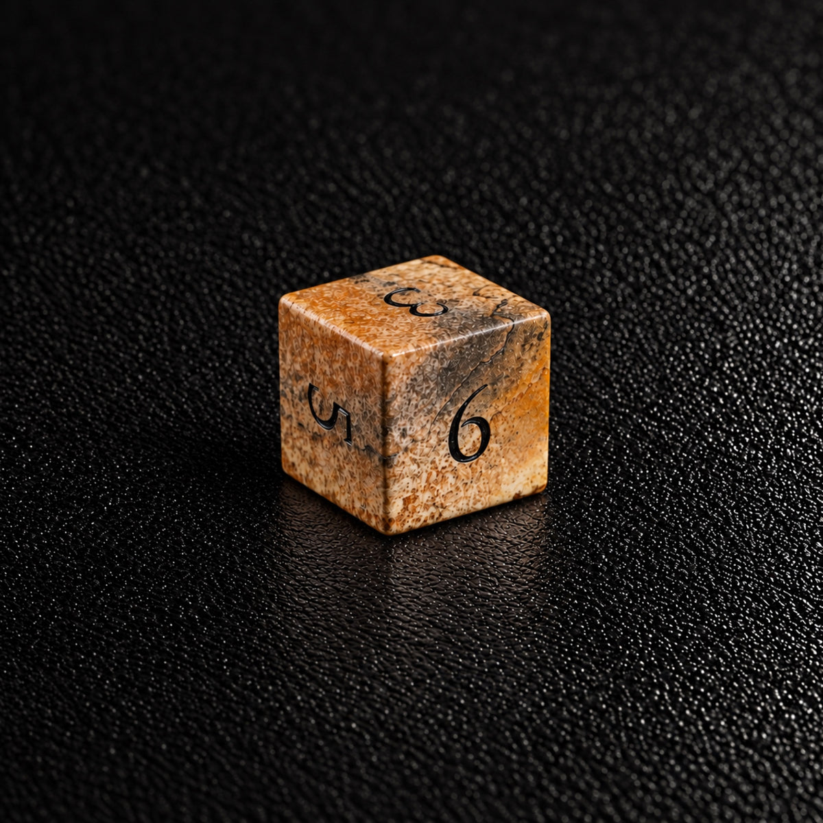 Ancient Map Relic-Gemstone Dice Set – D6 close-up