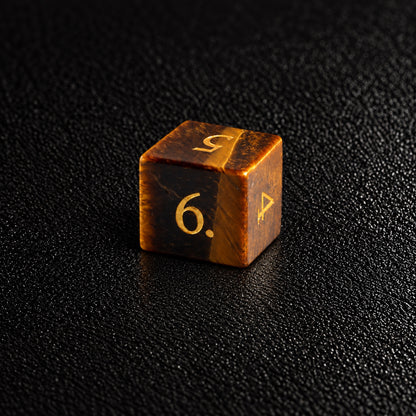 Golden Beast Oath-Gemstone Dice Set – D6 close-up
