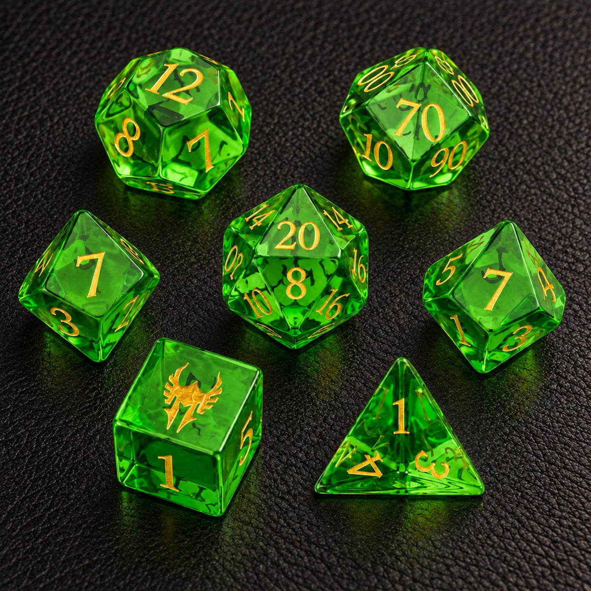 Verdant Sigil-Gemstone Dice Set - main product image