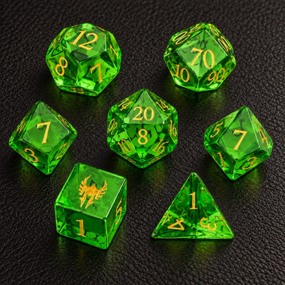 Verdant Sigil-Gemstone Dice Set - main product image