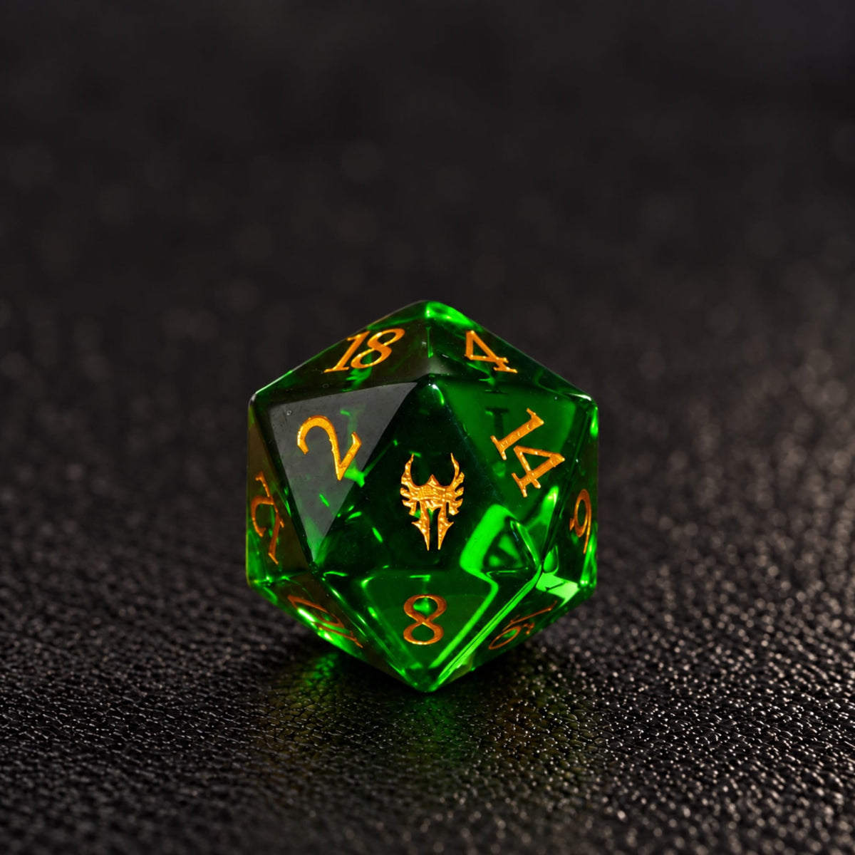 Verdant Sigil-Gemstone Dice Set - D20 detail