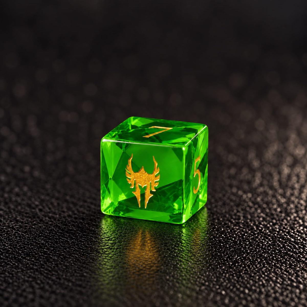 Verdant Sigil-Gemstone Dice Set - D6 detail