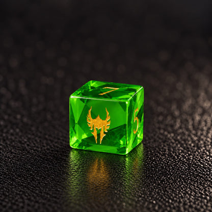 Verdant Sigil-Gemstone Dice Set - D6 detail