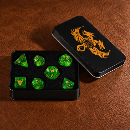 Verdant Sigil-Gemstone Dice Set - packaging