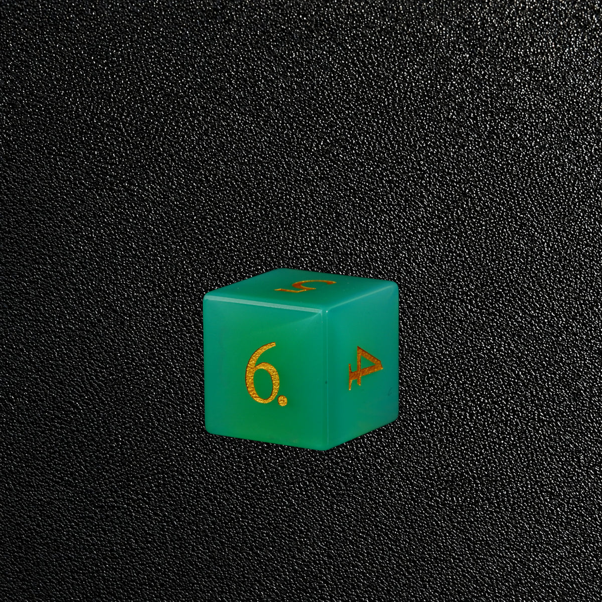 Emerald Spirit Grove-Gemstone Dice Set – D6 close-up