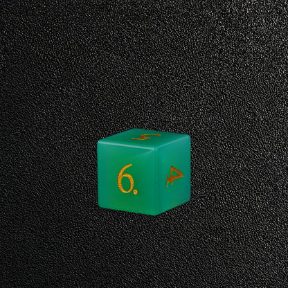 Emerald Spirit Grove-Gemstone Dice Set – D6 close-up