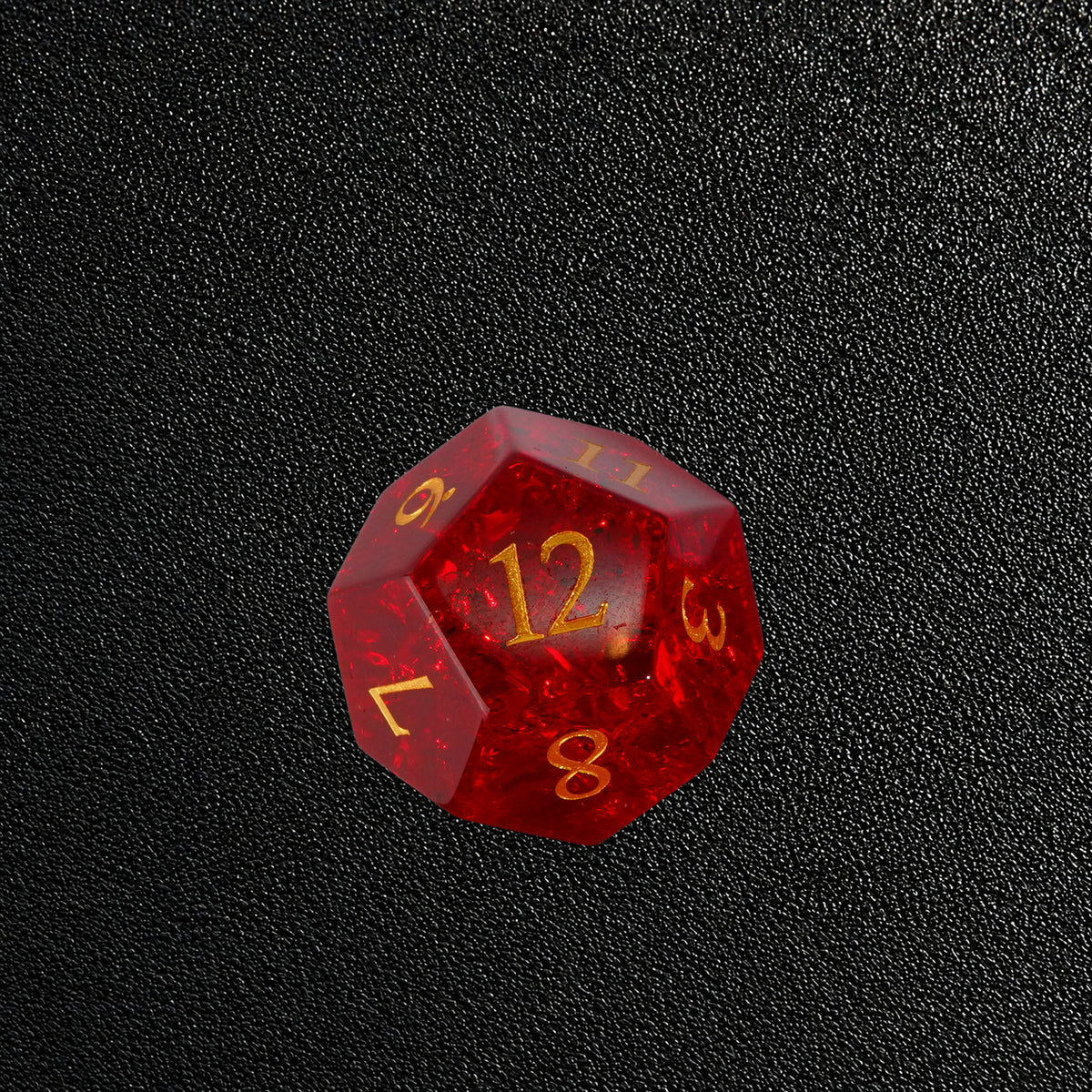 Crimson Ruin Rage-Gemstone Dice Set – D20 close-up