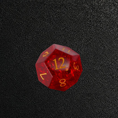 Crimson Ruin Rage-Gemstone Dice Set – D20 close-up