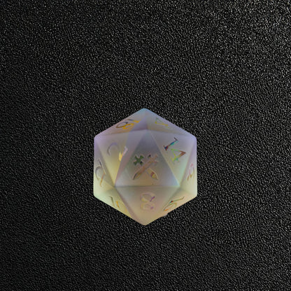 Prismatic Arcane Ward-Gemstone Dice Set – D20 close-up