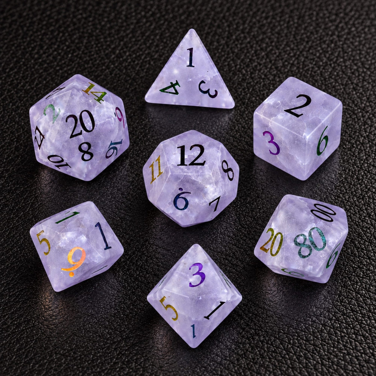Prismveil Rune-Gemstone Dice Set - main product image
