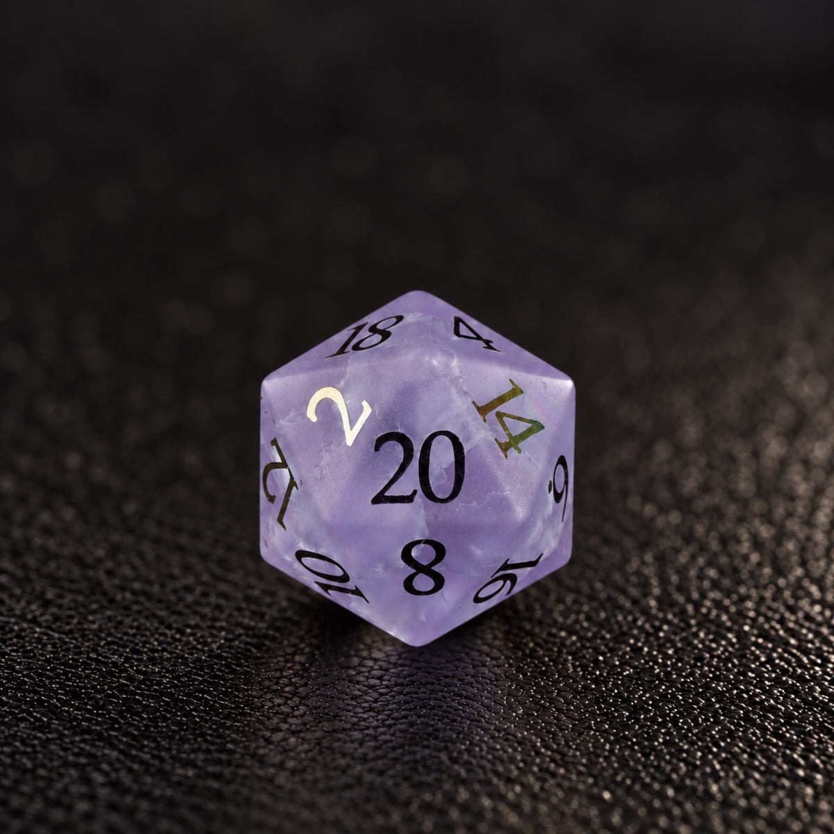 Prismveil Rune-Gemstone Dice Set - D20 detail