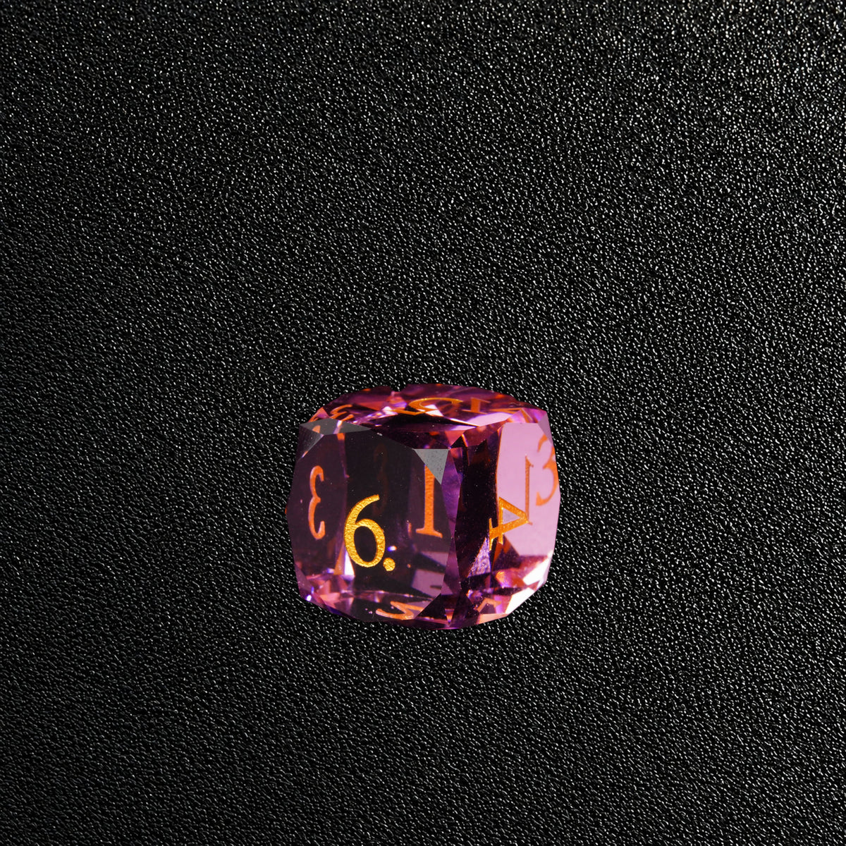 Rosy Fey Covenant-Gemstone Dice Set – D6 close-up