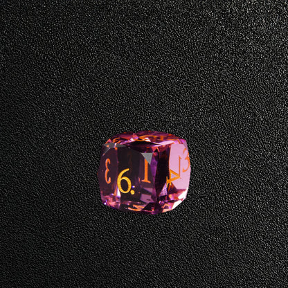 Rosy Fey Covenant-Gemstone Dice Set – D6 close-up