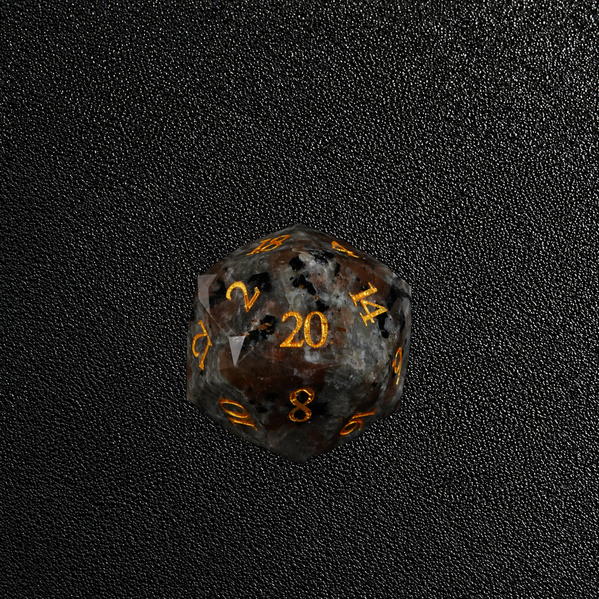 Flamebound Oath Relic-Gemstone Dice Set – D20 close-up