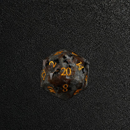 Flamebound Oath Relic-Gemstone Dice Set – D20 close-up