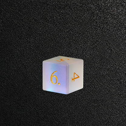 Gilded Mirage Veil-Gemstone Dice Set – D6 close-up