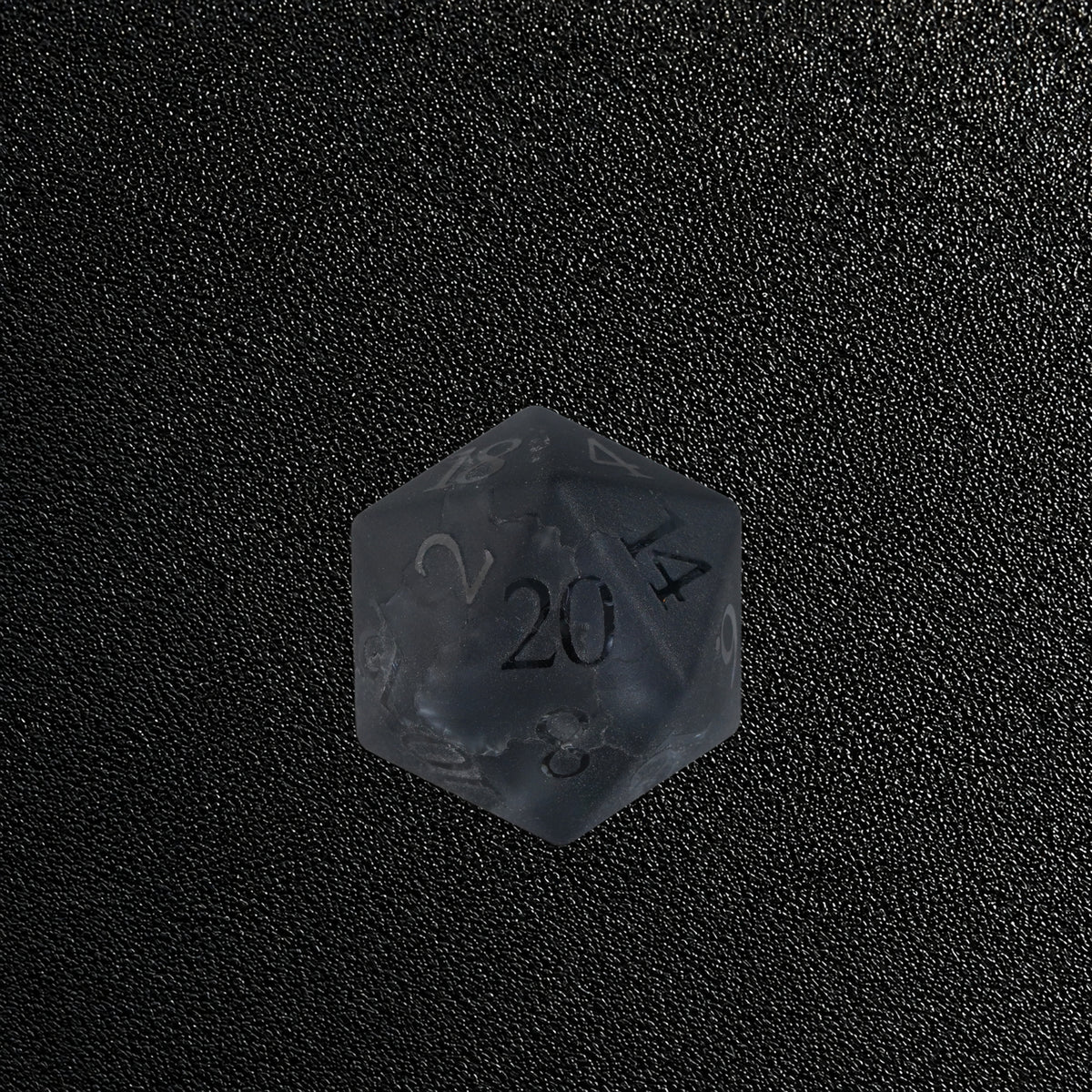 Ashen Rift Pact-Gemstone Dice Set – D20 close-up