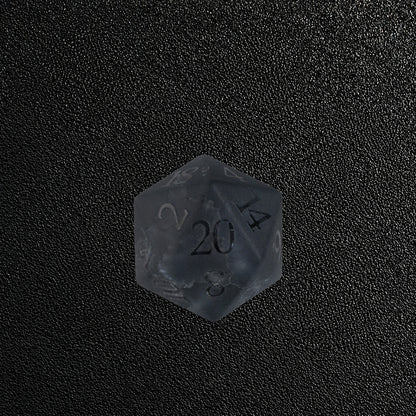 Ashen Rift Pact-Gemstone Dice Set – D20 close-up