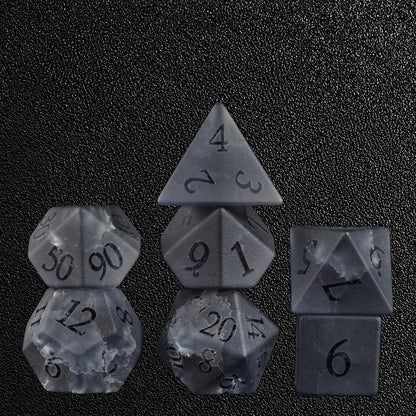 Ashen Rift Pact-Gemstone Dice Set – standing polyhedral set