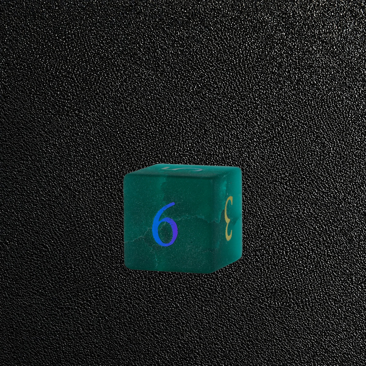 Chromatic Storm Sigil-Gemstone Dice Set – D6 close-up