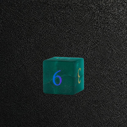 Chromatic Storm Sigil-Gemstone Dice Set – D6 close-up