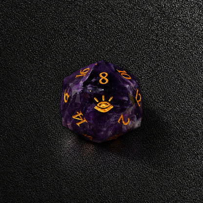 All Seeing Eye-Gemstone Dice Set – D20 close-up