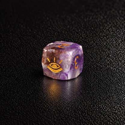 All Seeing Eye-Gemstone Dice Set – D6 close-up