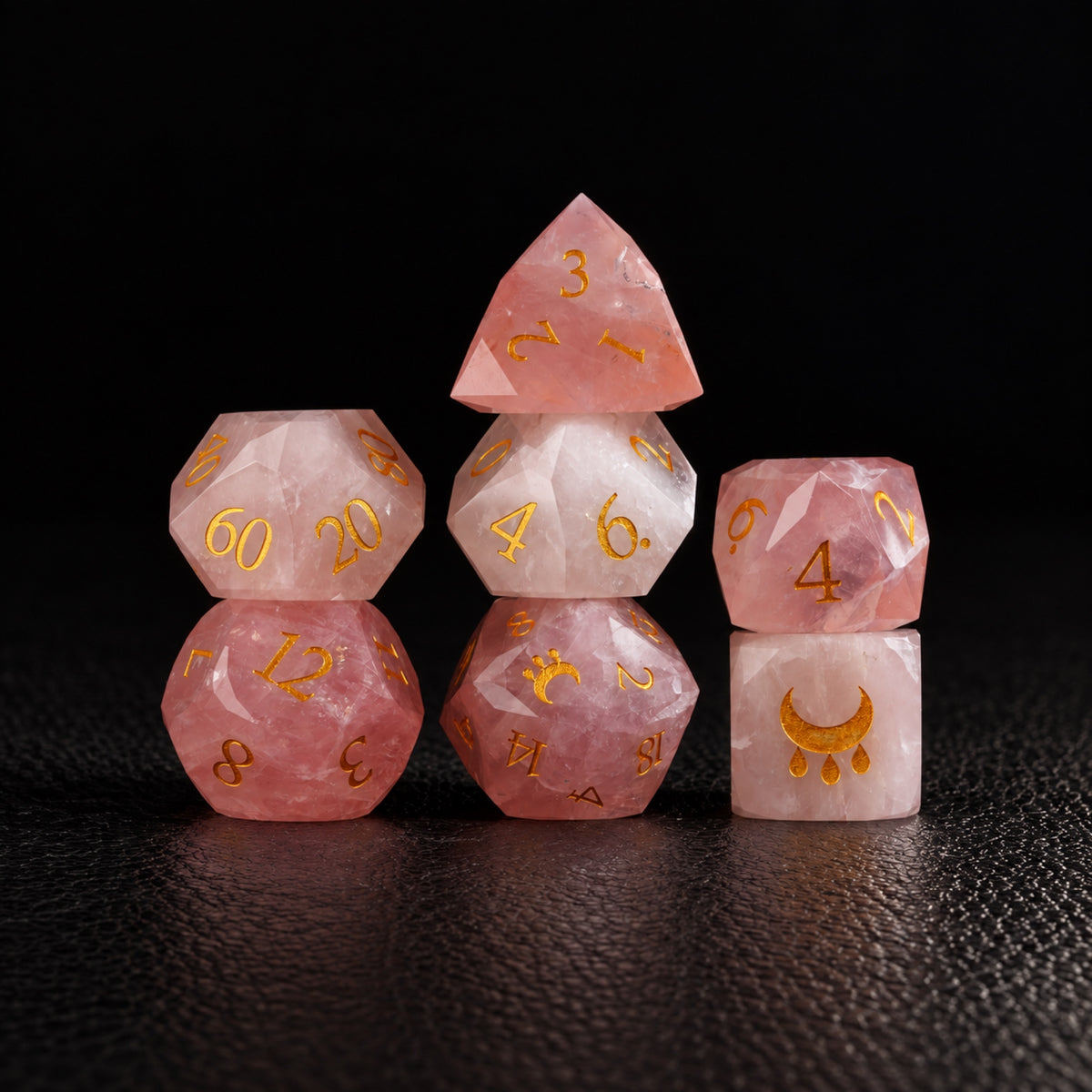 Nile Moon Blessing-Gemstone Dice Set – standing polyhedral set