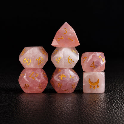 Nile Moon Blessing-Gemstone Dice Set – standing polyhedral set