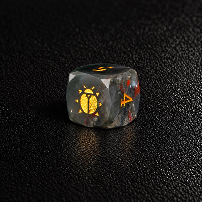 Scarab Blood Oath-Gemstone Dice Set – D6 close-up