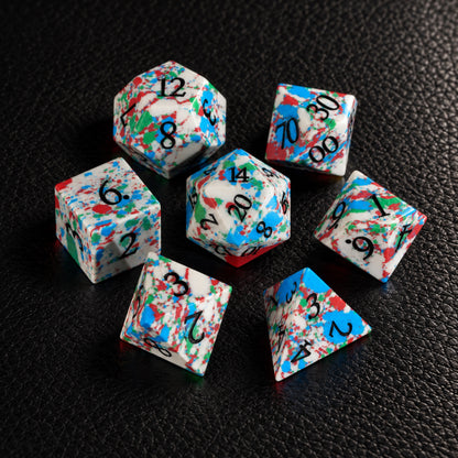 Winter Ink Curse-Gemstone Dice Set – complete seven-piece set