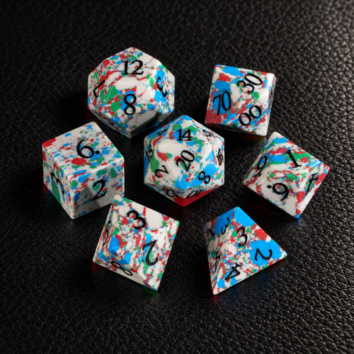 Winter Ink Curse-Gemstone Dice Set – complete seven-piece set