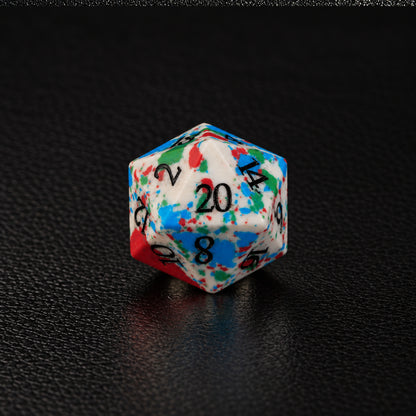 Winter Ink Curse-Gemstone Dice Set – D20 close-up